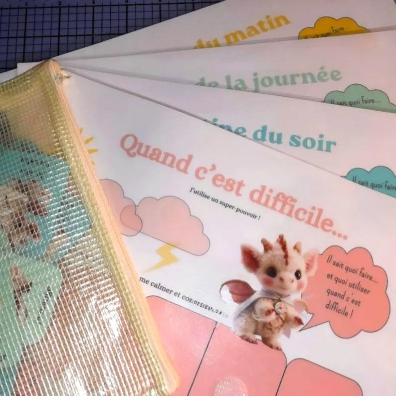Illustrated Kids' Routines | Morning, Day, Evening & Difficult Moments | Educational Emotion Cards | Calming Tool for Children