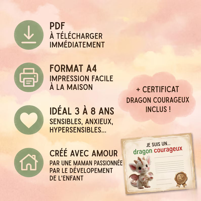 Routine enfant PDF | Tableau routine enfant | Gestion émotions enfant | Routine matin soir | Petit dragon | Printable routine enfant