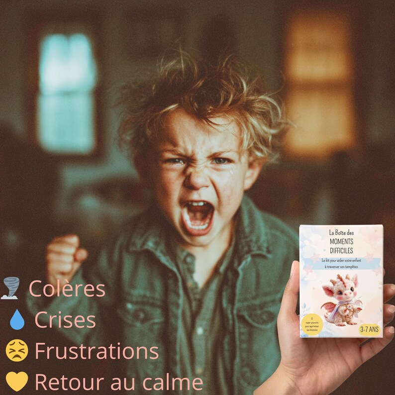Gestion des émotions enfant | Boîte émotionnelle avec routine apaisante et cartes super-pouvoirs