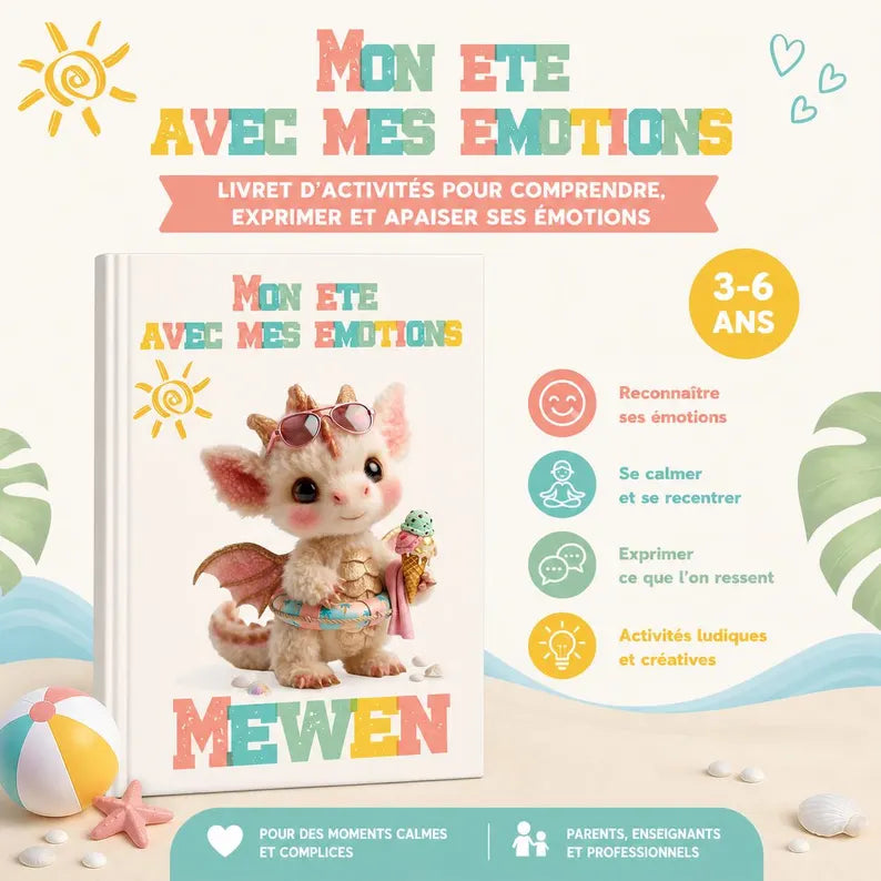 Kids' Summer Emotions Booklet PDF – Ages 3-6 | Educational Preschool Activities | Emotion Management | Children's Summer Workbook