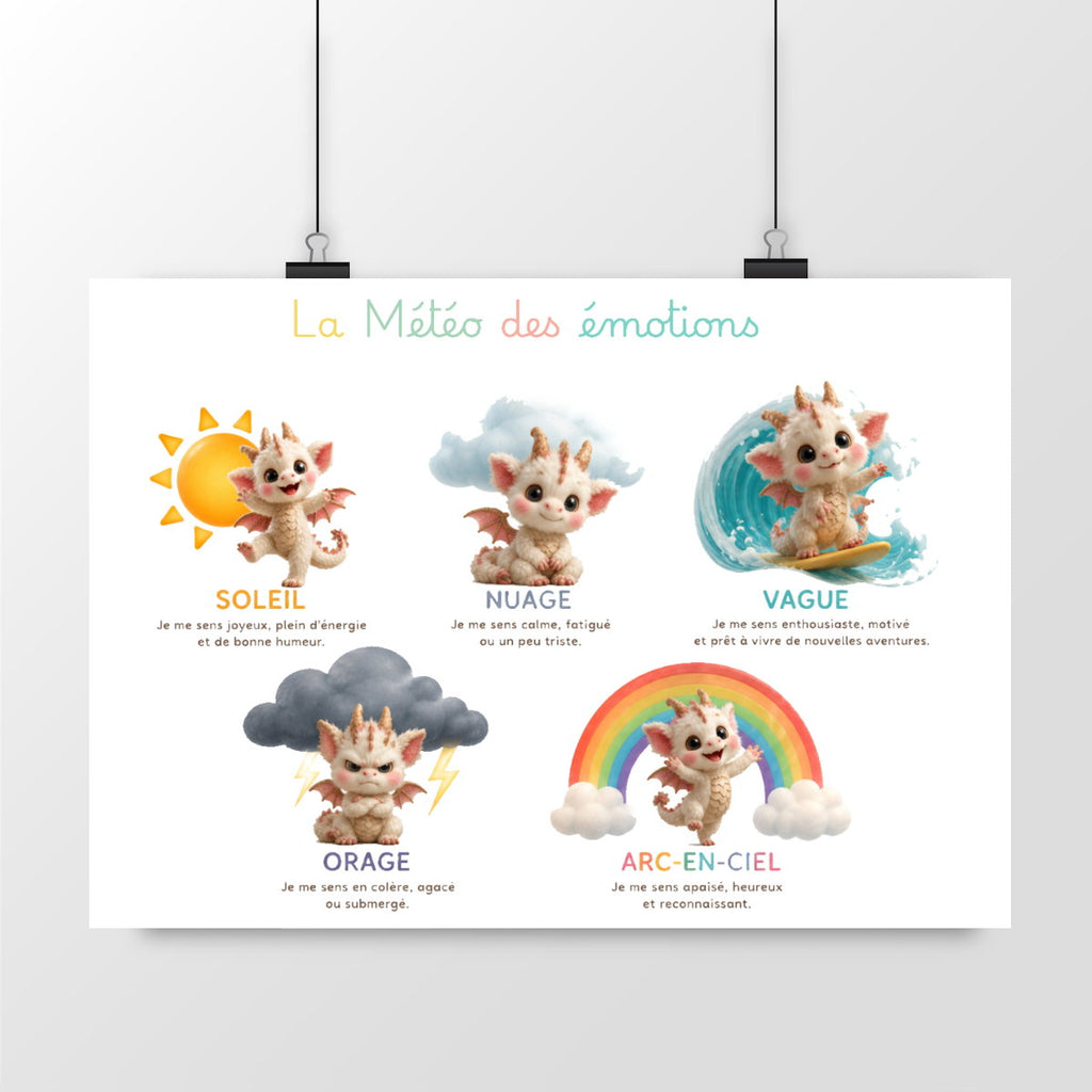 ? Poster « La Météo des Émotions » – Avec nos adorables dragons ! ?✨ - paysage_0
