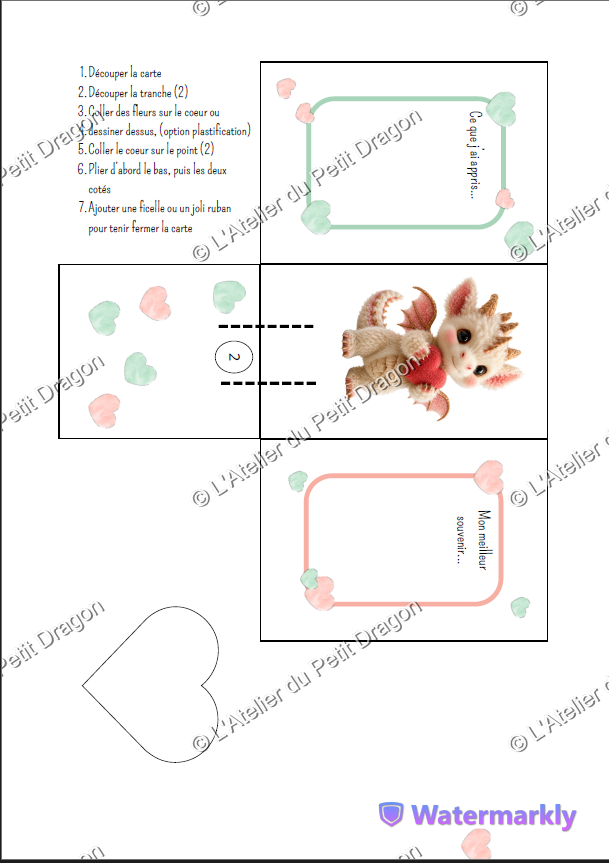 Carte Pop-Up Merci Maîtresse – À fabriquer et personnaliser | Cadeau fin d'année | PDF à imprimer