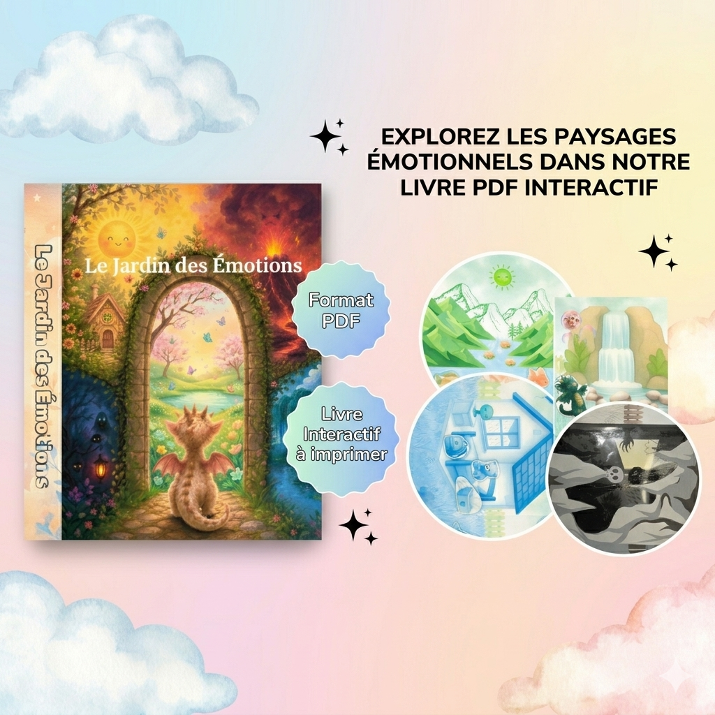 Le Jardin des Émotions – Livre Illustré PDF pour Enfants | Joie, Colère, Peur, Tristesse, Sérénité | Téléchargement Immédiat